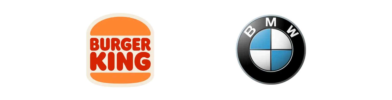 Isologos actuales de Burger King y BMW