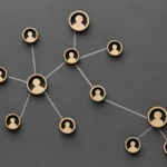 Representación visual de una red de contactos o generación de leads conectados entre sí
