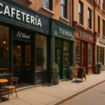 Calle con negocios locales en España que representan la necesidad de aplicar marketing digital cerca de mí para atraer clientes en la misma zona.