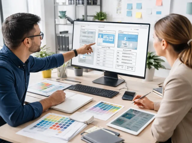 Equipo profesional trabajando en el diseño web de una empresa B2B orientado a conversión y experiencia de usuario