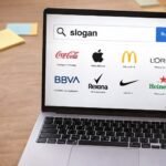 Slogan en la pantalla de un ordenador con ejemplos