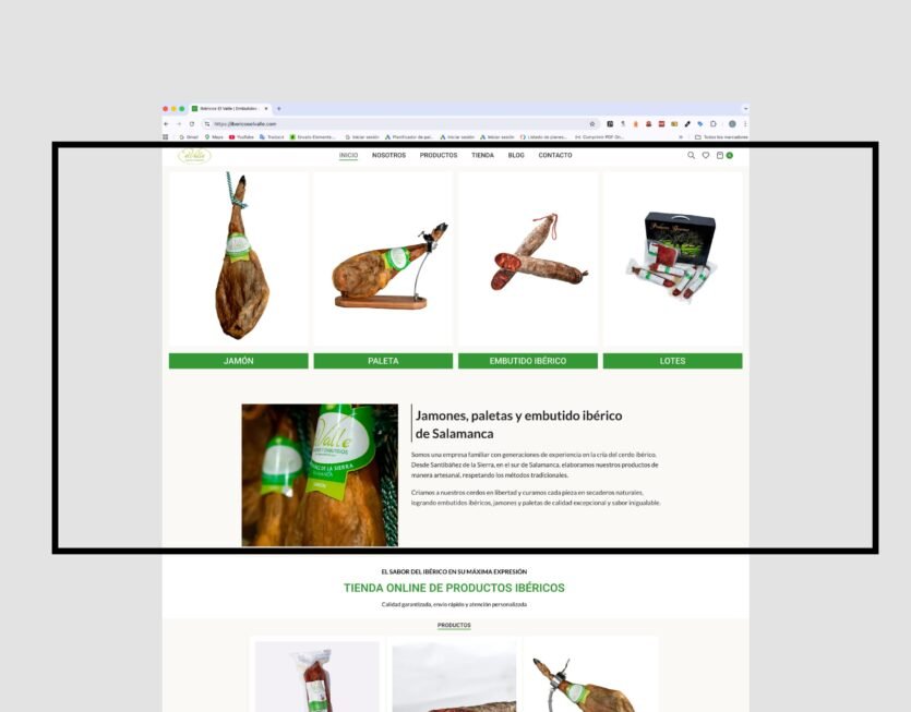 Diseño ecommerce ibéricos el valle