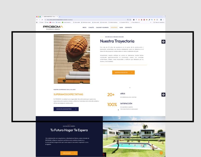 Diseño web promociones proboma Salamanca