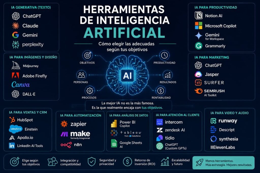 listado de herramientas de inteligencia artificial mayo de 2026