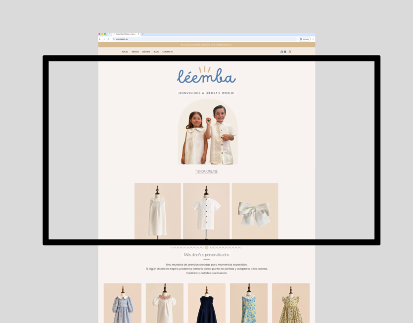 Diseño de tienda online tienda de ropa infantil artesanal
