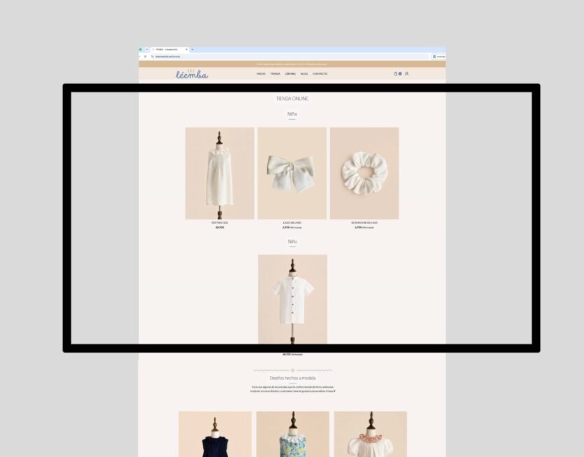 tienda online infantil diseño web